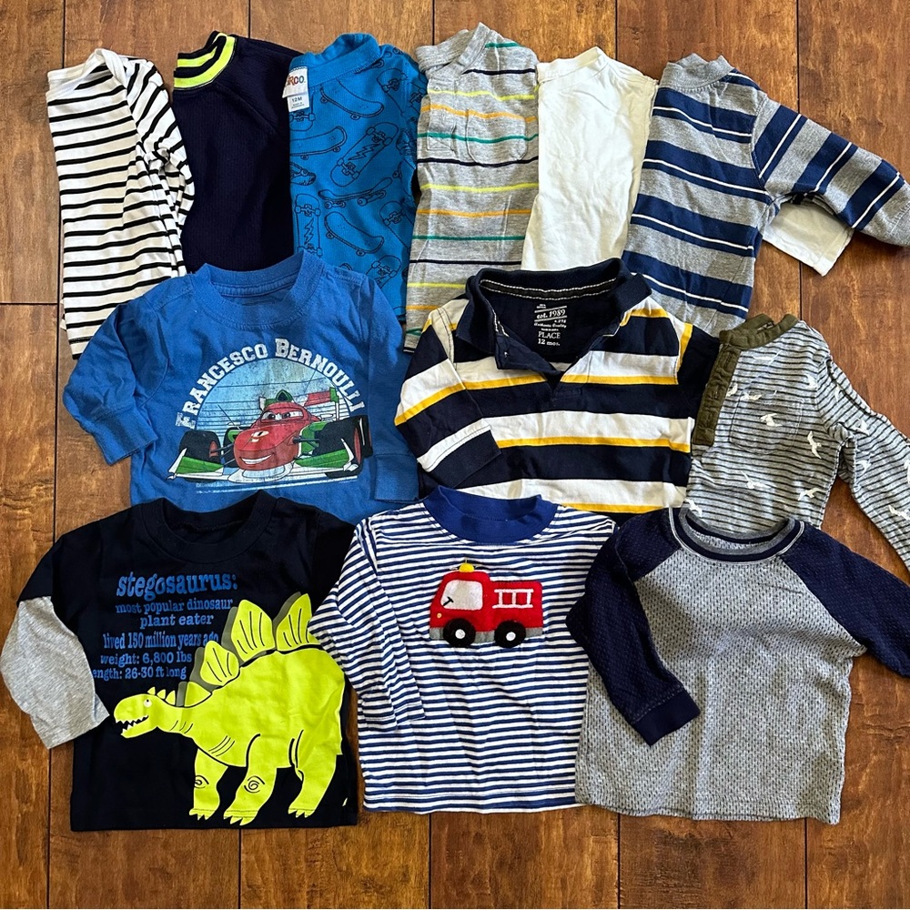 boys long sleeve Tee bundle : 12-18 months